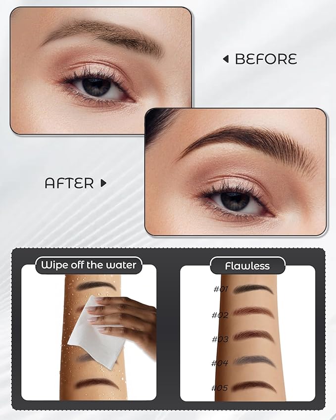 12Pcs Microblading Eyebrow Pencils Deep Brown Waterproof Eye Brow Pencil w/Eye Brow Razor & Scissors Kit 0.5mm Ultra-Fine Tip Creates Hair-Like Strokes for Women Effortless Natural Brows-GlimoraGlow