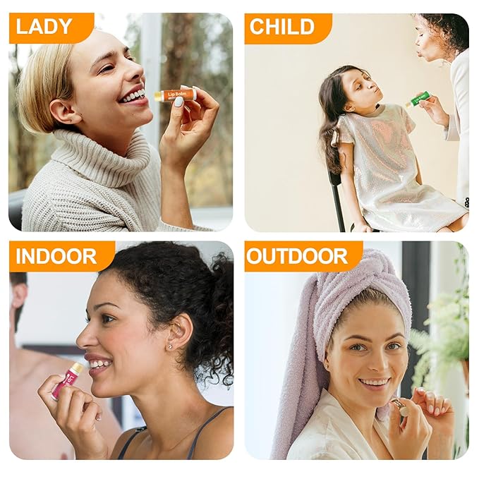 20 Pack Natural Lip Balm Bulk with Vitamin E and Coconut Oil Valentine's Day best choice - Moisturizing, Soothing, and Repairing Dry and Chapped Lips - 10 Flavors - Non-GMO-GlimoraGlow