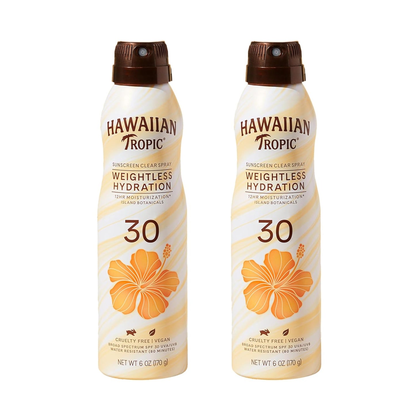 Hawaiian Tropic Weightless Hydration Clear Spray Sunscreen SPF 30, 6oz | SPF 30 Sunscreen Spray, Sunblock, Oxybenzone-Free, 6oz each Twin Pack-GlimoraGlow
