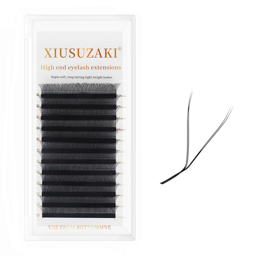 YY Lash Extensions Supplies Y Eyelash Extensions 0.07mm Thickness L/LU Curl Mix 8-15mm Premade Fans 4D Russian Volume Matte Black 12 Rows Crisscross Eye Lashes(YY-0.07-L,8-15mm)-GlimoraGlow