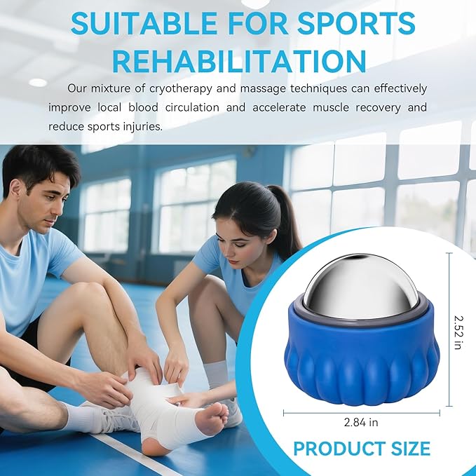 iECO Massage Ice Roller Ball - Stainless Steel Cold & Heat Therapy Massage Tool for Deep Tissue, Sore Muscle, Trigger Point, Muscle Knots Full Body Relax-GlimoraGlow