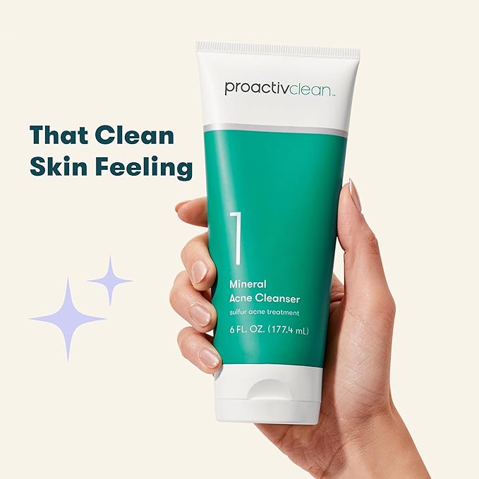 Proactiv Clean Mineral Acne Cleanser- Sulfur Acne Treatment Face Wash for Sensitive Skin- Gentle Daily Acne Cream Facial Cleanser with Soothing Chamomile- 6oz-GlimoraGlow