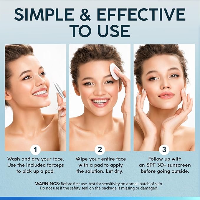 NUVADERMIS 35% Glycolic Acid Peel Pads – Exfoliating Facial Resurfacing for Blackheads, Dark Spots, and Acne – Safe for Sensitive Skin – 60 Double-Sided Pads - 2 Pack-GlimoraGlow