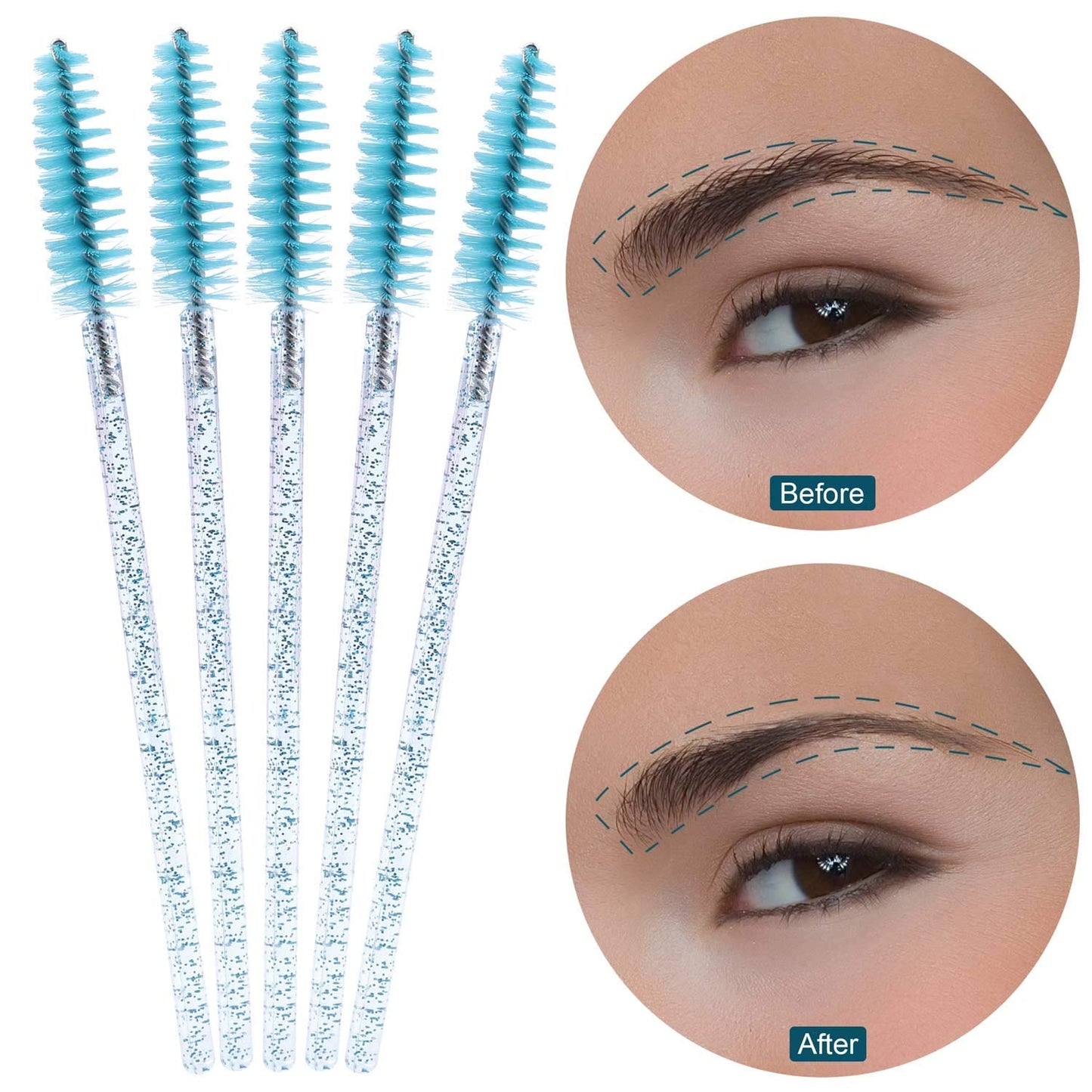 Tbestmax 1000 Disposable Mascara Wands Eyelash Brush Spoolies for Eyebrow Eye Lash Extension Blue-GlimoraGlow