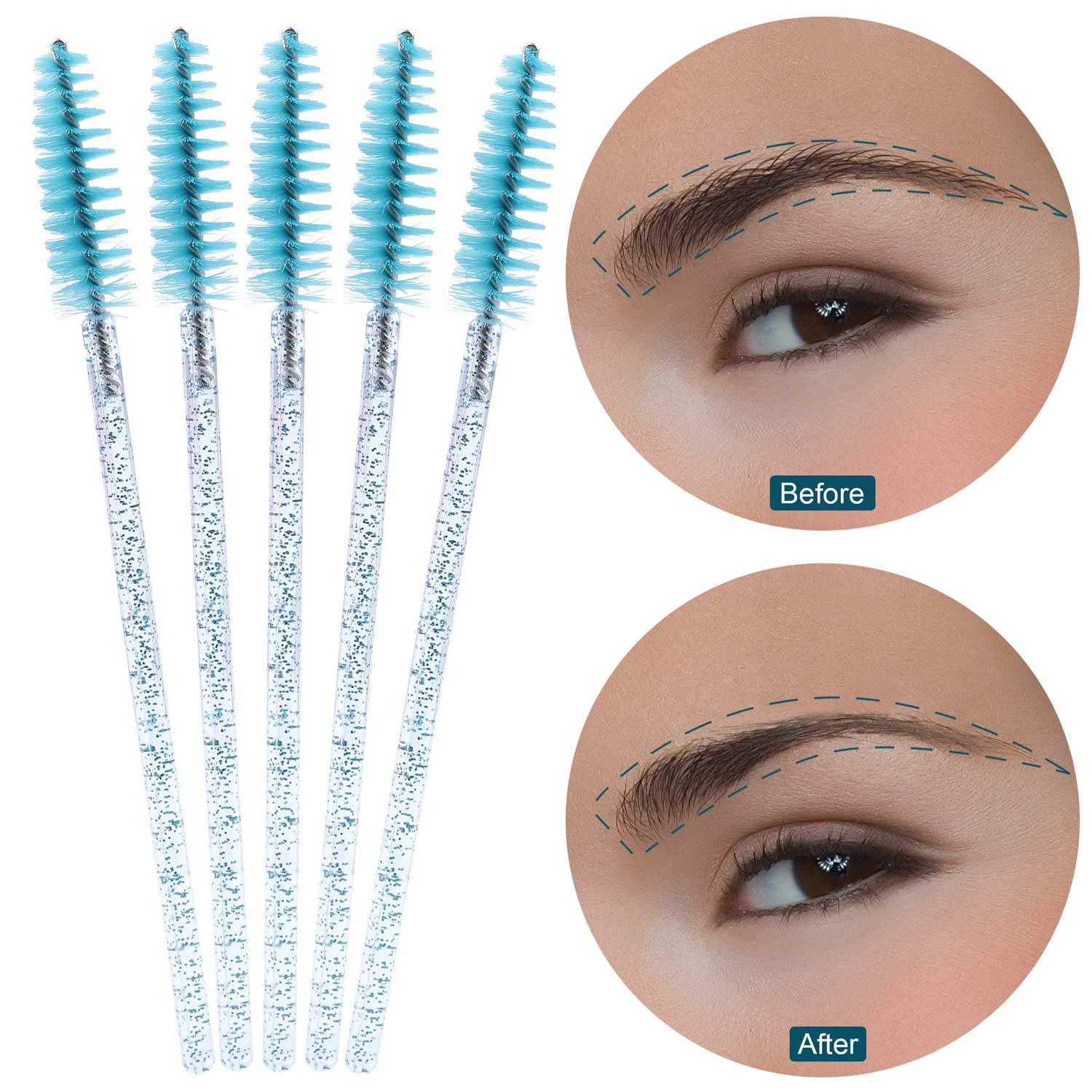 Tbestmax 1000 Disposable Mascara Wands Eyelash Brush Spoolies for Eyebrow Eye Lash Extension Blue-GlimoraGlow