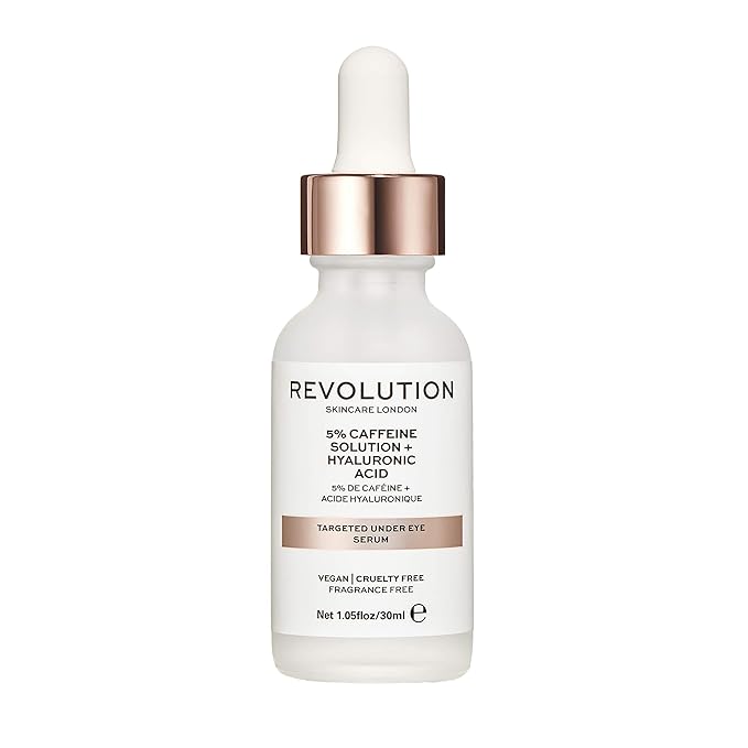 Revolution Skincare Targeted Under Eye Serum - 5% Caffeine, Clears Blemishes, Exfoliates the Skin and Reduces Blackheads, Vegan & Cruelty Free, 250ml-GlimoraGlow