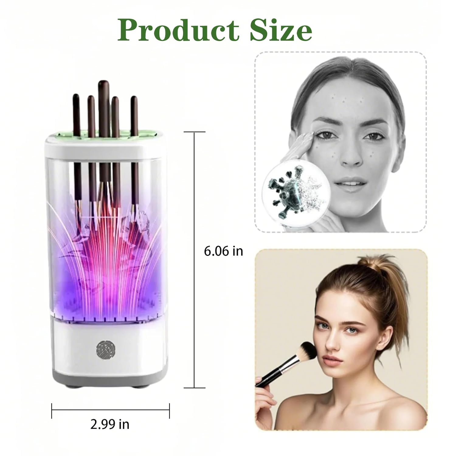 3 IN 1 Automatic Makeup Brush Cleaner-9000 RPM Makeup Brush Cleaner Machine and Dryer Portable Automatic USB Cosmetic Brushes Cleaner Tool for All Size Beauty Makeup Brush Travel Set-GlimoraGlow