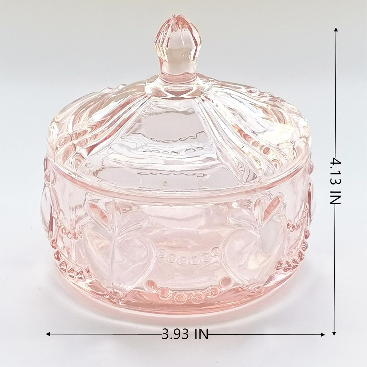 Body Powder Puff and Container - Glass Dusting Powder Container with 2 Soft Puffs Vintage Powder Puff Case for Women & Girls (3.93x3.93x4.13 H in) - GRB017-Pink-GlimoraGlow