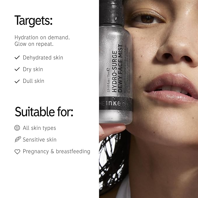 The INKEY List Hydro-Surge Dewy Face Mist 2.6 fl oz, Hydration Boosting Spray, Fragrance-Free & Alcohol-Free, Gentle Formula for Sensitive Skin, On-The-Go Application, Vegan Friendly-GlimoraGlow