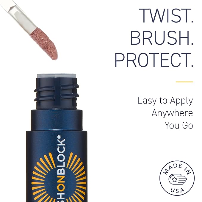 Brush On Block Sun Shine Protective Lip Oil SPF 30, Mineral Protection from UVA/UVB & Blue Light, Hydrating, Cruelty-Free, Gluten-Free, & Vegan, Fig-GlimoraGlow
