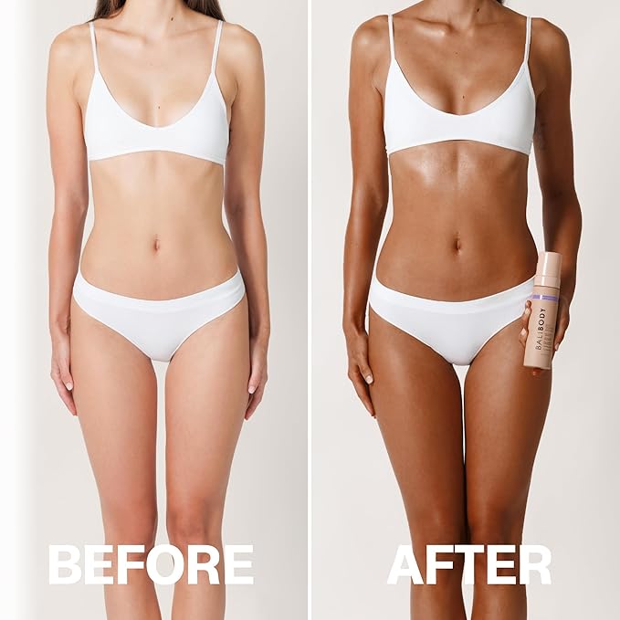 Bali Body Deep Violet Self Tanning Mousse – Self Tanner Mousse Violet-Based Formula for Dark, Fake Tan with Olive Undertones – Hydrating, Sunless Tanner for Sensitive Skin – 200ml / 6.7fl oz-GlimoraGlow