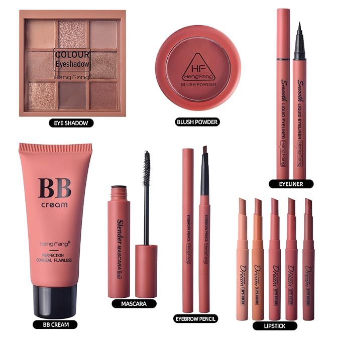 ICE LOVE All in One Makeup Kit, 11-Piece Women Complete Makeup Kit, a Must-Have Gift Set for Beginners or Professional Makeup Sets Beginners. (A)-GlimoraGlow