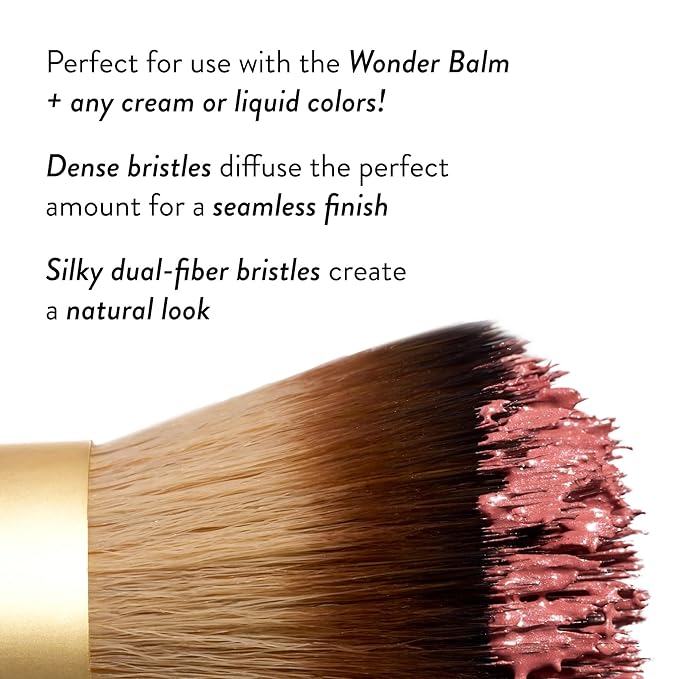 LAURA GELLER NEW YORK The Wonder Brush, Makeup Brush with Wooden Handle, Apply The Wonder Balm, Cream & Liquid Blush, Even Application and Blending-GlimoraGlow