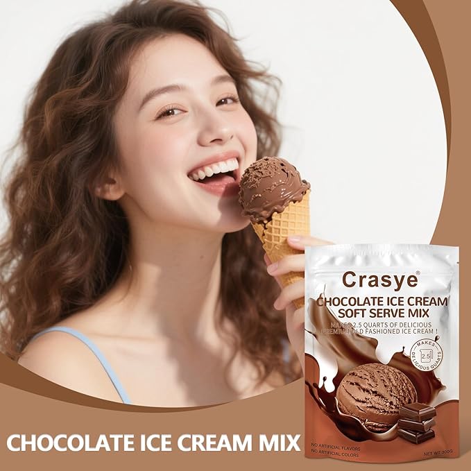 Ice Cream Mix Chocolate Soft Serve Mix Soft Serve Mixes Base Powder Homemade for Ice Cream Maker Machine - 10 Ounce-GlimoraGlow