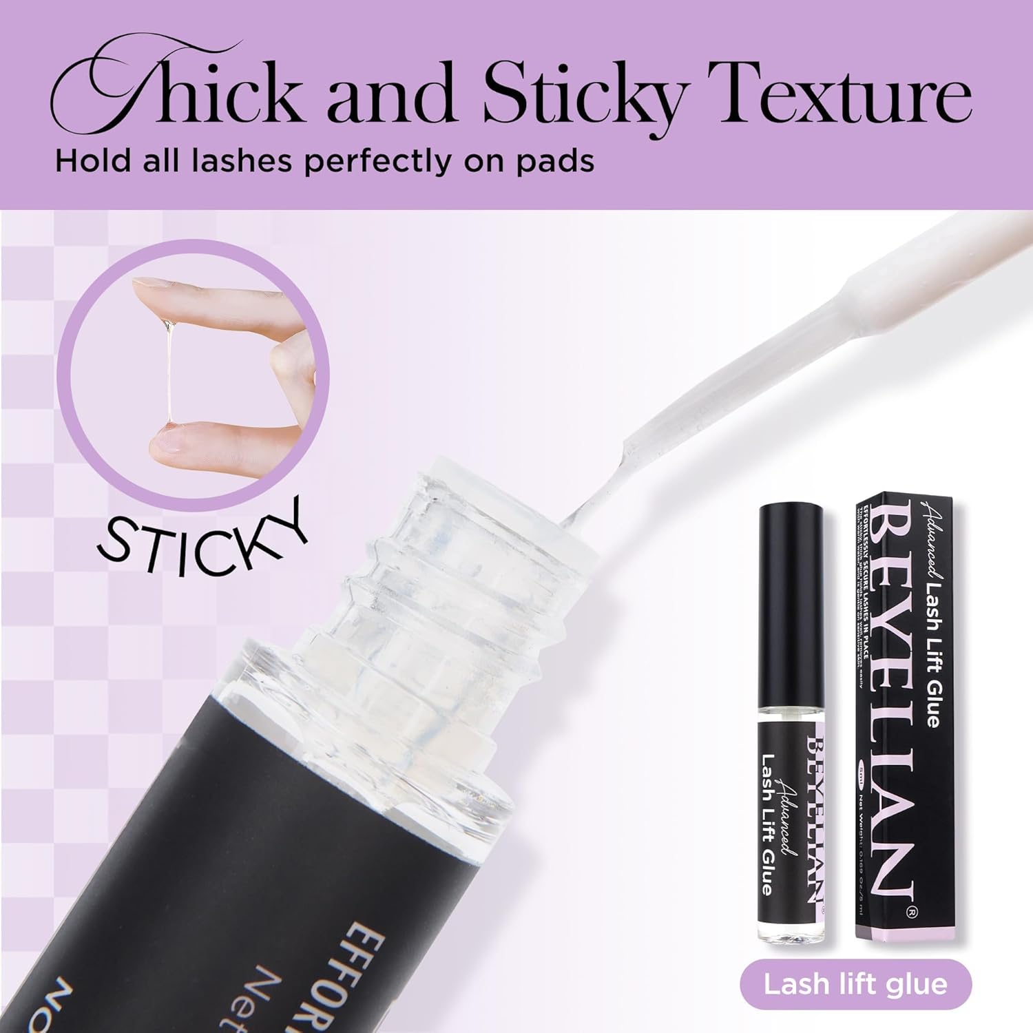 BEYELIAN Lash Lift Glue, Lash Lift Adhesive,Lash Perm Glue Strong Sticky Eyelash Dissolves Quickly in Water, No Irritation and Odorless,5ML-GlimoraGlow