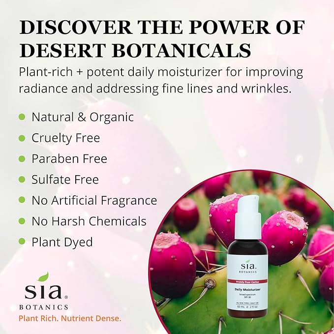 Prickly Pear Daily Facial Moisturizer - SPF 30 (59ml/2oz Pump Bottle) | Face Sunscreen w/Prickly Pear, Sweet Orange, Lavender | Natural, Clean, Botanical Skincare for Women-GlimoraGlow