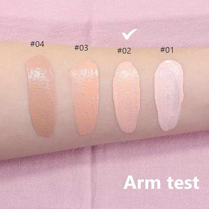 2 Pack Liquid Foundation Cream with Foundation Brush for Face Makeup,Durable Full Coverage Matte Concealer Make Up,Oil Control & Waterproof Base Primer -1 Fl.Oz (#02)-GlimoraGlow