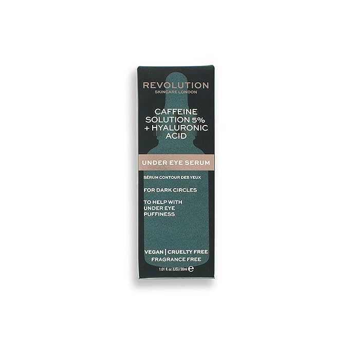 Revolution Skincare Targeted Under Eye Serum - 5% Caffeine, Clears Blemishes, Exfoliates the Skin and Reduces Blackheads, Vegan & Cruelty Free, 250ml-GlimoraGlow