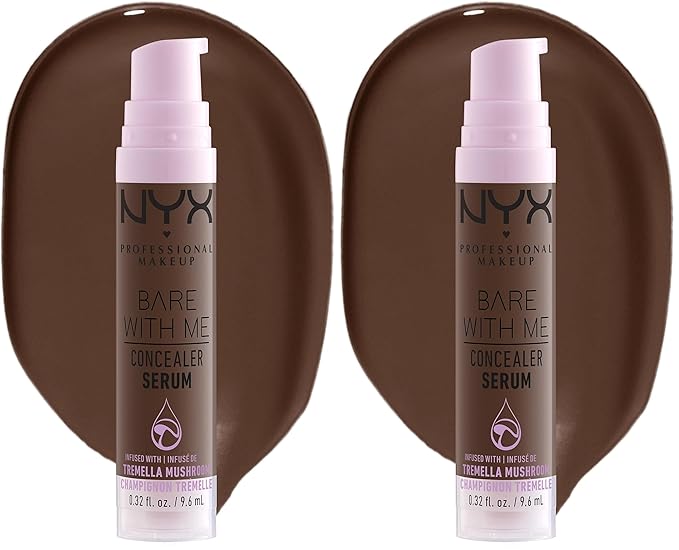 NYX PROFESSIONAL MAKEUP Bare With Me Concealer Serum, Up To 24Hr Hydration - Deep (Pack of 2)-GlimoraGlow