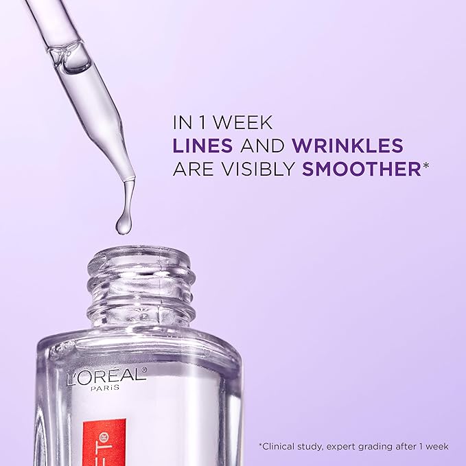 L'Oreal Paris Revitalift 1.5% Pure Hyaluronic Acid Serum for Face, Anti Aging Serum to Hydrate Skin & Reduce Wrinkles, Fragrance Free Skin Care for All Skin Types, 1 Oz-GlimoraGlow