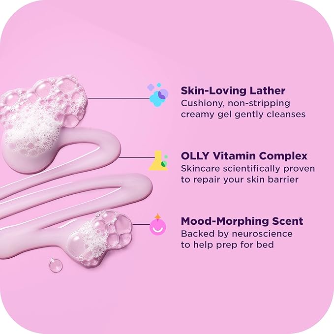 OLLY Renew Body Wash with Vitamin D, Retinol & Botanicals – Nourishing Cleanser for Skin Barrier Repair, Deep Hydration, Jasmine Bergamot Scent, 17oz-GlimoraGlow