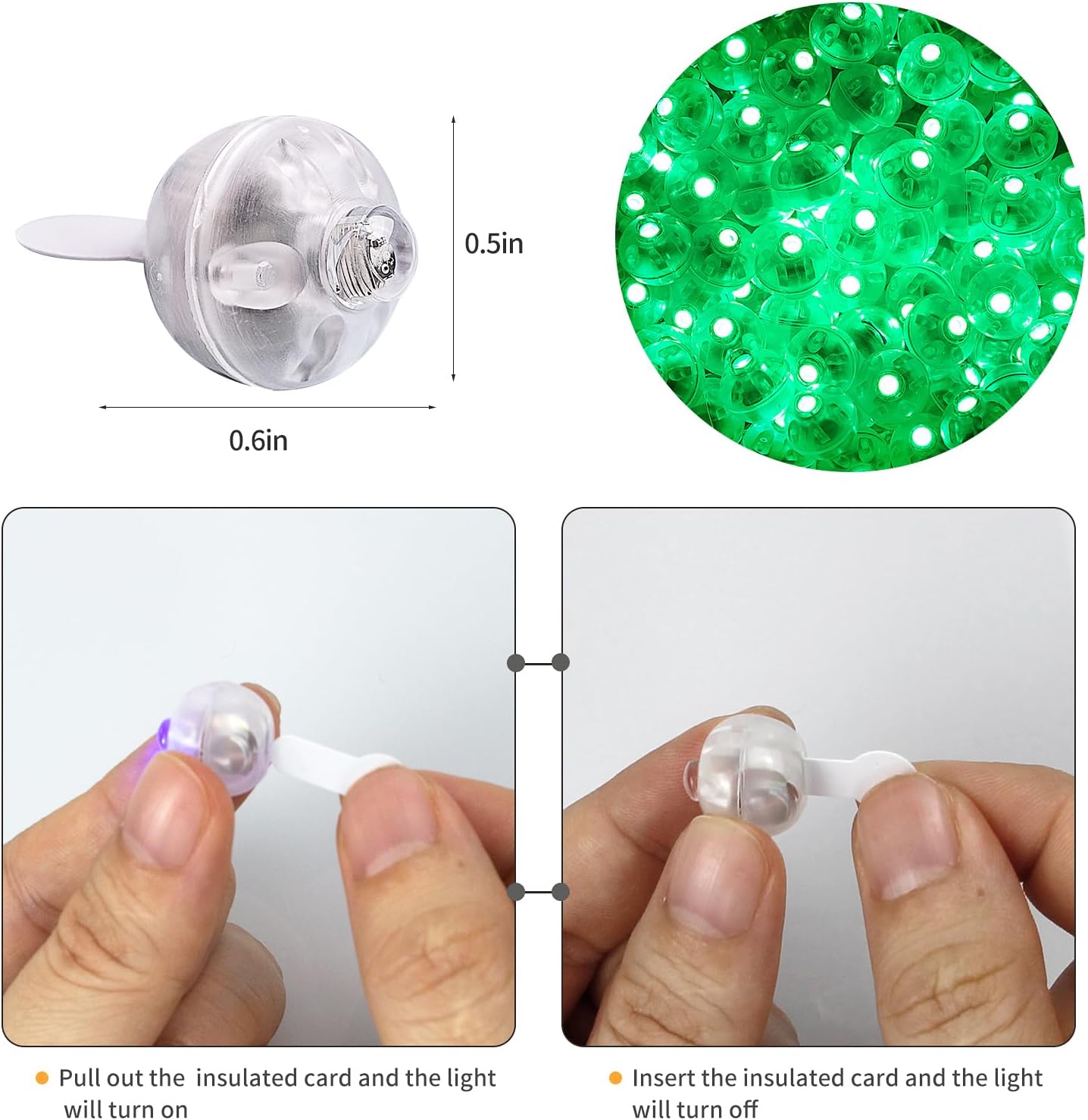 Aogist 50Pcs Balloon Lights with Hook,Long Standby Time,Waterproof Mini Light for Birthday Party Wedding Christmas Halloween Easter Decorative (Flash, Green)