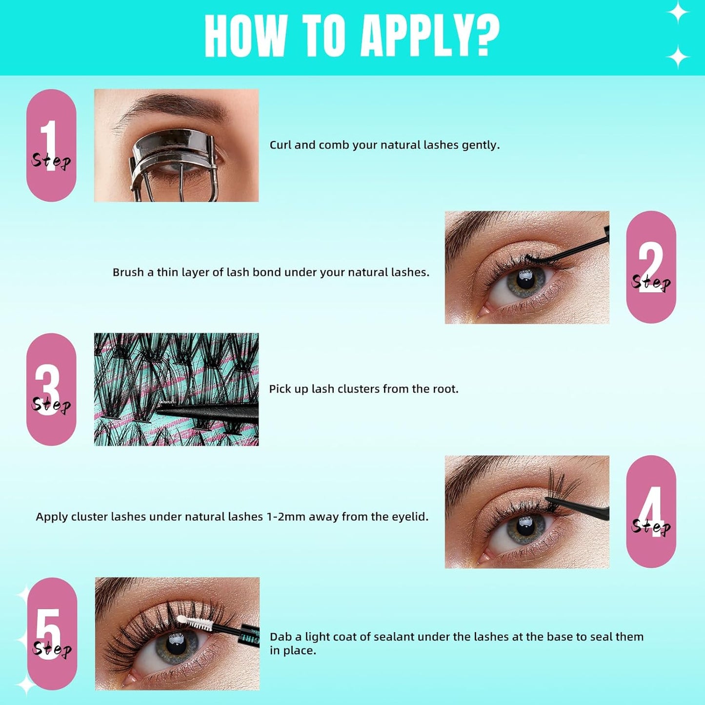 Lash Clusters Wispy 280PCS Eyelash Extension 30D Cluster Lashes Individual Lashes DIY Lash Extension Natural Look Cluster Eyelash Extensions Soft False Eyelashes at Home for Beginners(14mm)-GlimoraGlow