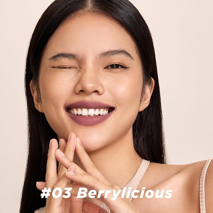 ITY Velvet Matte Finish Lip Stain-Mousse Textured Lip Clay, Nude Shade, Conceals Lip Lines, Rich Pigment Lip Tint Lipsticks, 0.14 oz (4g) in Berrylicious-GlimoraGlow