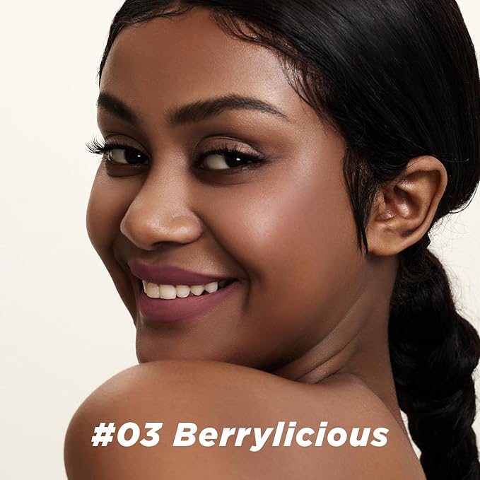 ITY Velvet Matte Finish Lip Stain-Mousse Textured Lip Clay, Nude Shade, Conceals Lip Lines, Rich Pigment Lip Tint Lipsticks, 0.14 oz (4g) in Berrylicious-GlimoraGlow