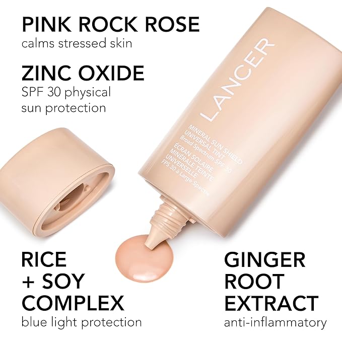 Lancer Skincare Sheer Fluid Sun Shield, Broad-Spectrum SPF 30 Sunscreen, 2 Fl Oz-GlimoraGlow