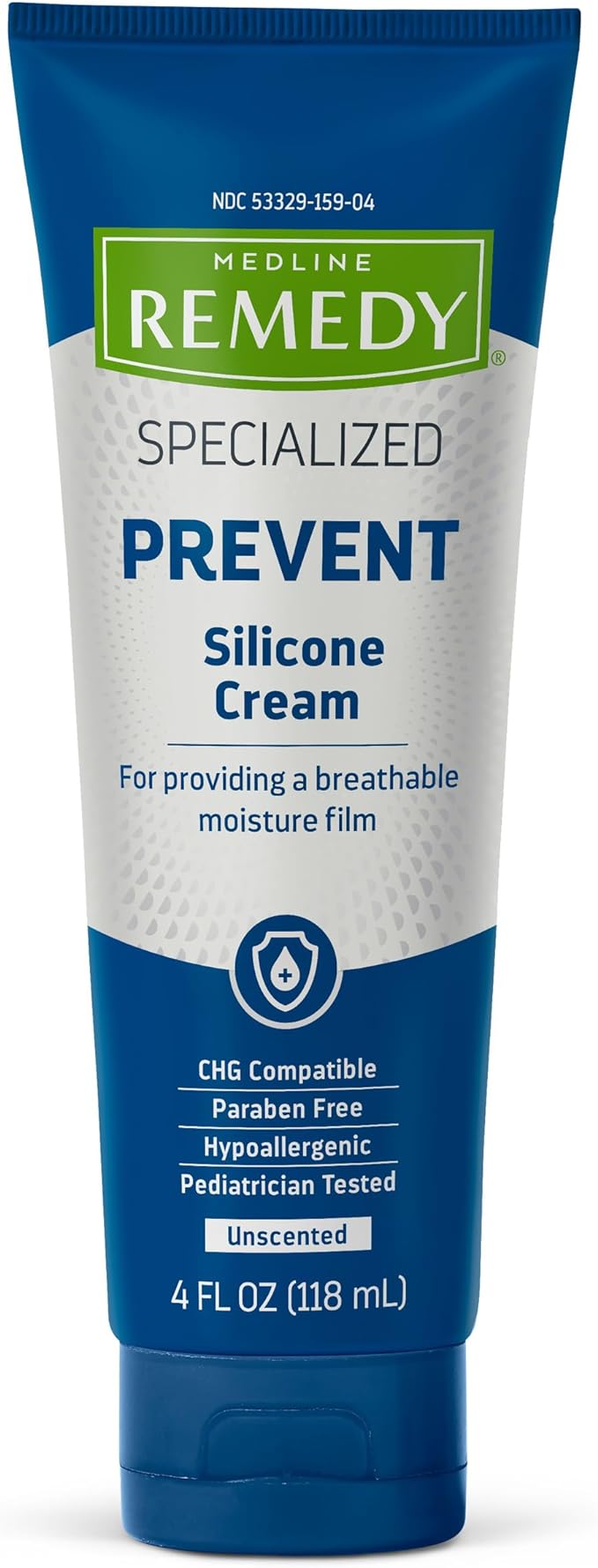Medline Remedy Specialized Silicone Cream, Unscented (4 fl oz), Gentle Breathable Film for All Ages, Paraben-free and Hypoallergenic Skin Care, Barrier for Dry Cracked Skin-GlimoraGlow