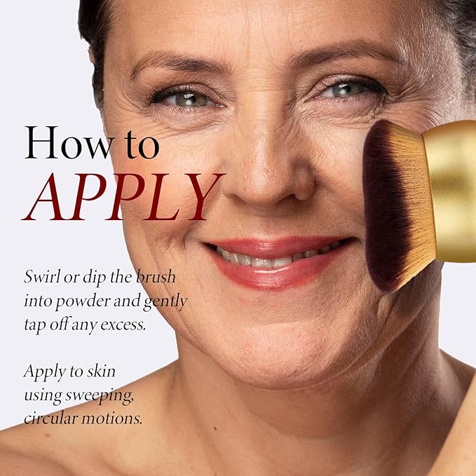 Airbrush Kabuki Brush for All Face Makeup & Foundation for Liquid, Cream and Powder Face Makeup, Large Brush for Effortless Natural Beautiful Look, With Wide-headed Bristles - Gold-GlimoraGlow