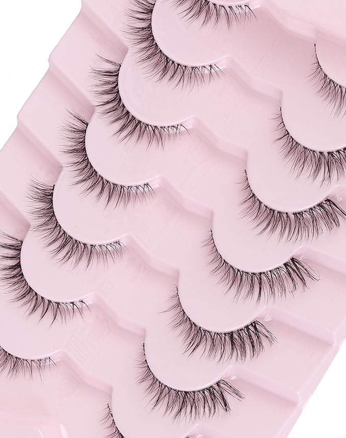 Lashes Natural Look False Lashes Wispy Lashes Fake Eye Lashes Strip Lashes Natural Eyelashes Wispy Natural Lashes UP24-GlimoraGlow