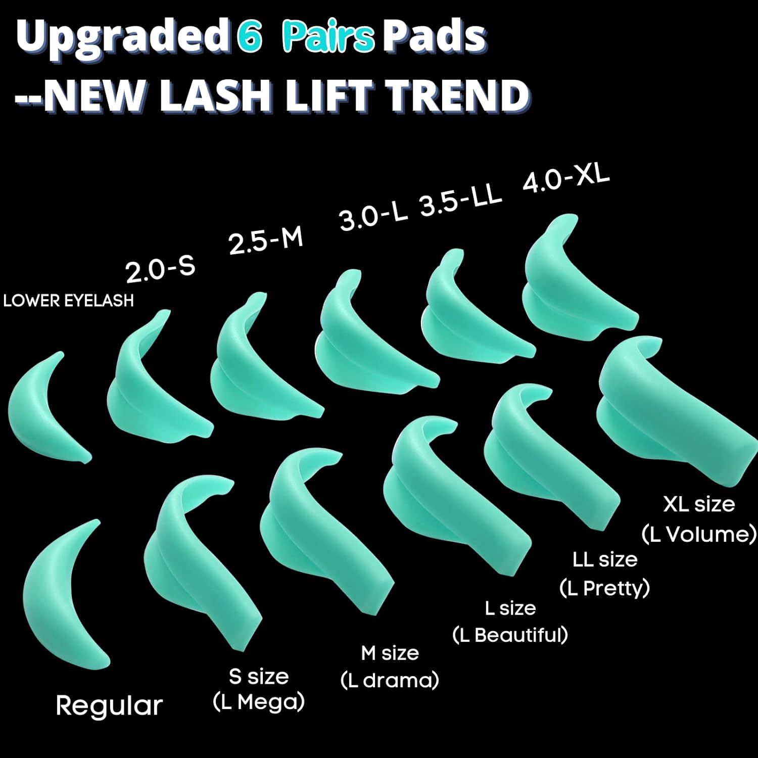 Eyelash Lift Pads Lash Lift Rods Green Eyelash Perm Silicone Pads 9 Sizes 18 Piece Reusable Soft Lash Lift Shields for Different Length Eyelashes Perfect Lifting-GlimoraGlow