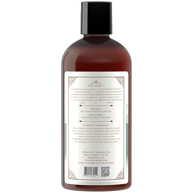 Body Lotion, Cucumber & Eucalyptus – Hydrating & Softening Moisturizer with Shea & Cocoa Butter, Vegan & Cruelty-Free, 16.9 Oz-GlimoraGlow