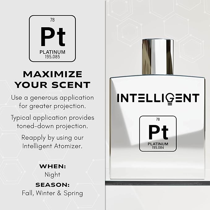 Intelligent Platinum Eau de Parfum | Cologne for Men | Sweet, Seductive, Striking | 3.4 Fl Oz (100 mL)-GlimoraGlow