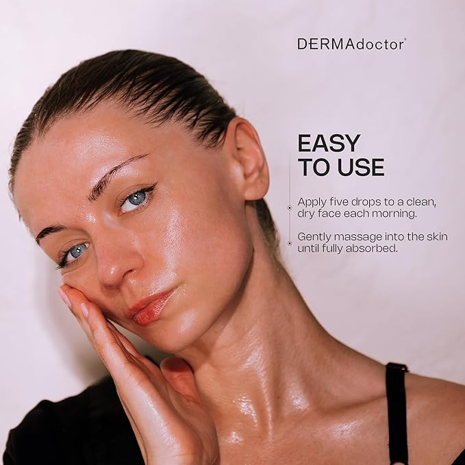 DERMAdoctor Vitamin C Face Serum 20% Vitamin C, Vitamin-E, Ferulic Acid, Ascorbic Acid Concentrated Dermatologist-Formulated Anti-Aging, Hydrating & Discoloration Correcting Serum for Face -1.0 fl oz-GlimoraGlow