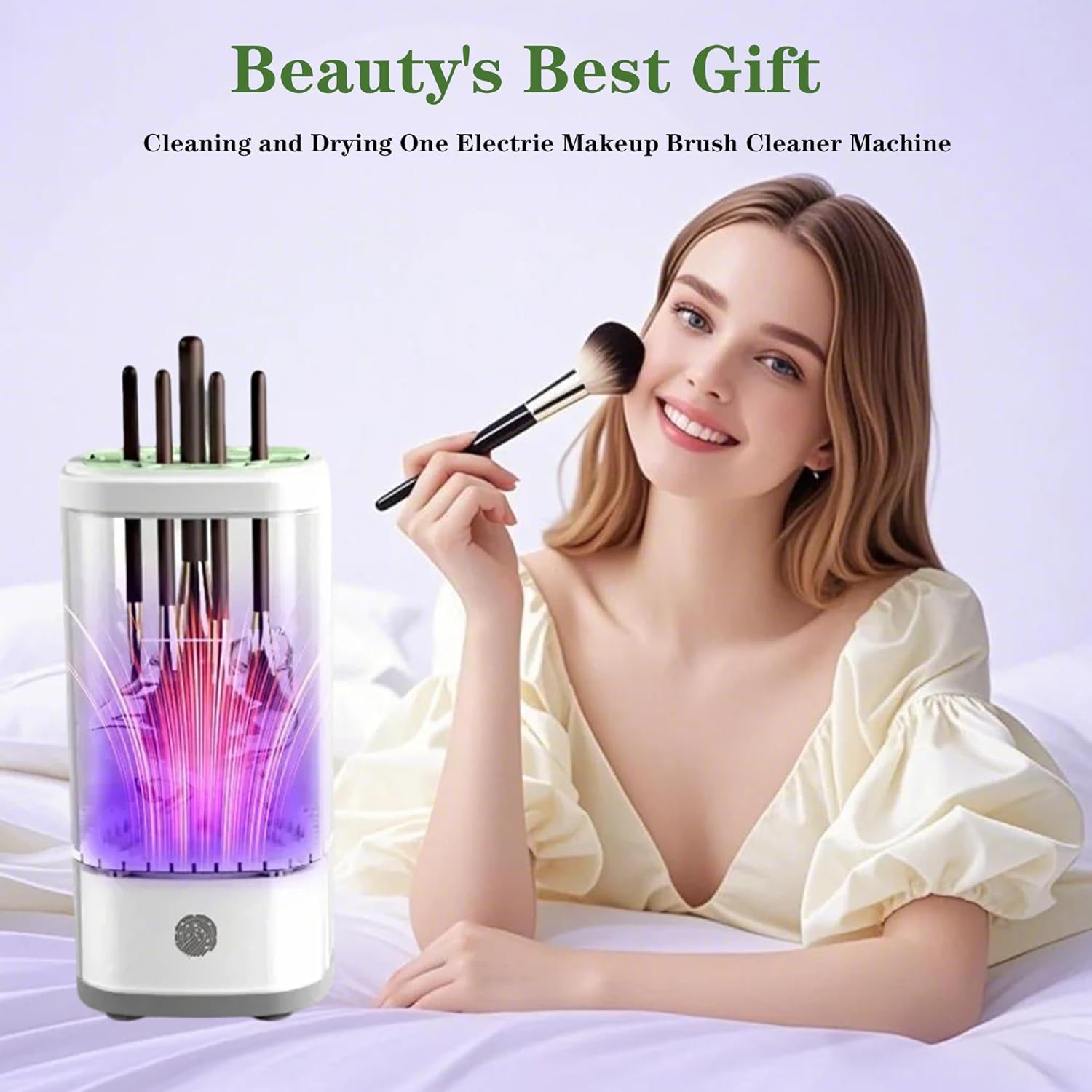 3 IN 1 Automatic Makeup Brush Cleaner-9000 RPM Makeup Brush Cleaner Machine and Dryer Portable Automatic USB Cosmetic Brushes Cleaner Tool for All Size Beauty Makeup Brush Travel Set-GlimoraGlow