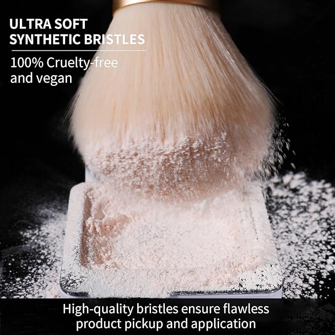 DUcare Powder Brush - Fluffy Large Makeup Brush With Soft Synthetic Bristles For Quick Makeup Setting and Blush for Flawless Application-GlimoraGlow