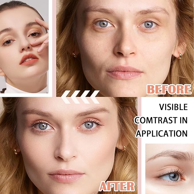 15 Colors Correcting Concealer Contour Palette,Cream Contour Makeup Palette with Brush,Contouring Liquid Foundation Concealer Palette Highlighting Makeup Kit for Conceals Dark Circles,Blemish-GlimoraGlow