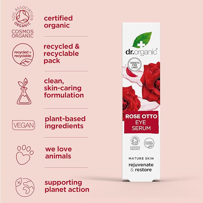 Organic Doctor Rose Otto Eye Serum, 0.5 Fluid Ounce-GlimoraGlow