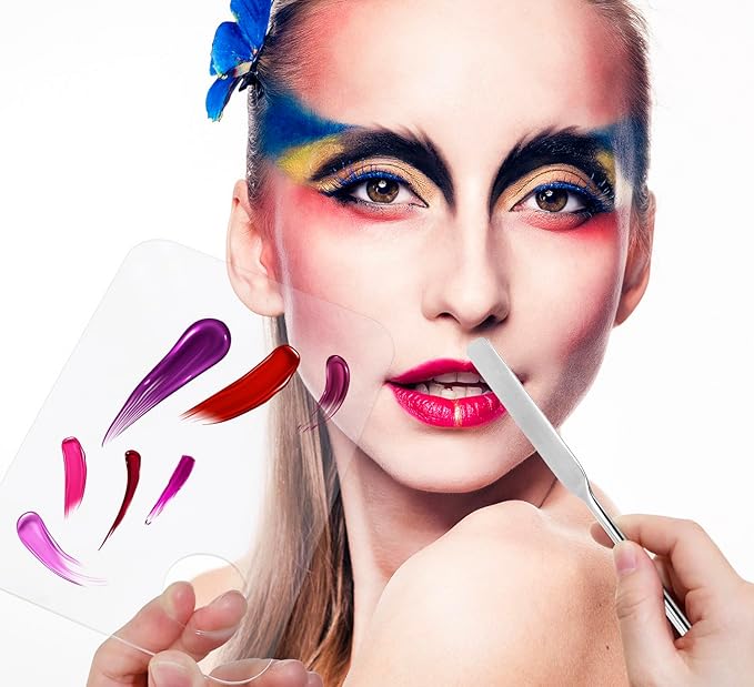 1set Plastic Makeup Mixing Palette and Spatula Cosmetic Palette Foundation Palette For Nail Art Eye Shadow Lipsticks Mixing Makeup Tools Makeup Applicator Kit (3.94x5.83inch)-GlimoraGlow