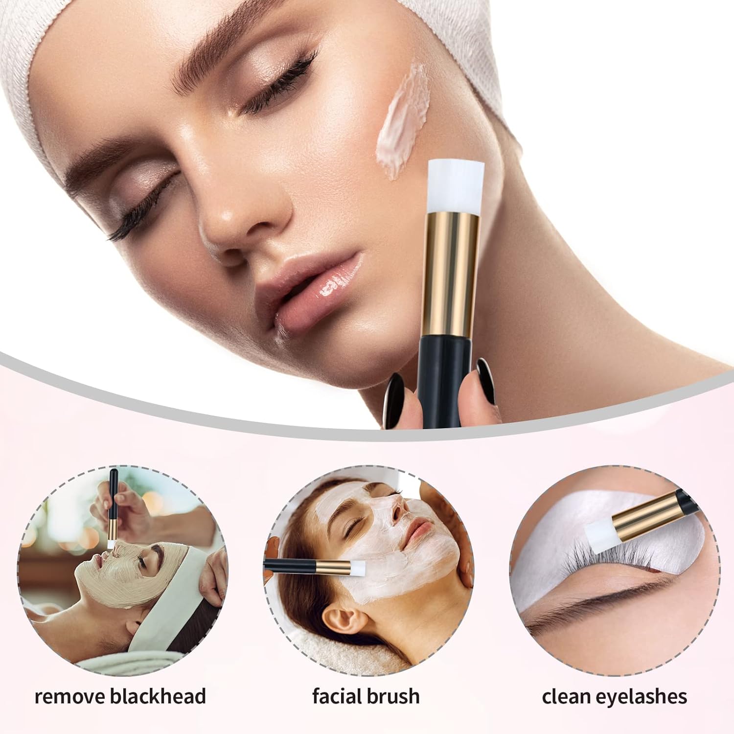 100 Pcs Lash Shampoo Bottle Brushes Set 20 Empty Foam Pump Dispensers 20 Label Stickers 20 Mascara Wands and Tubes 20 Cleansing Brush 20 Bag for Eyelash Extensions Aftercare(Black)-GlimoraGlow