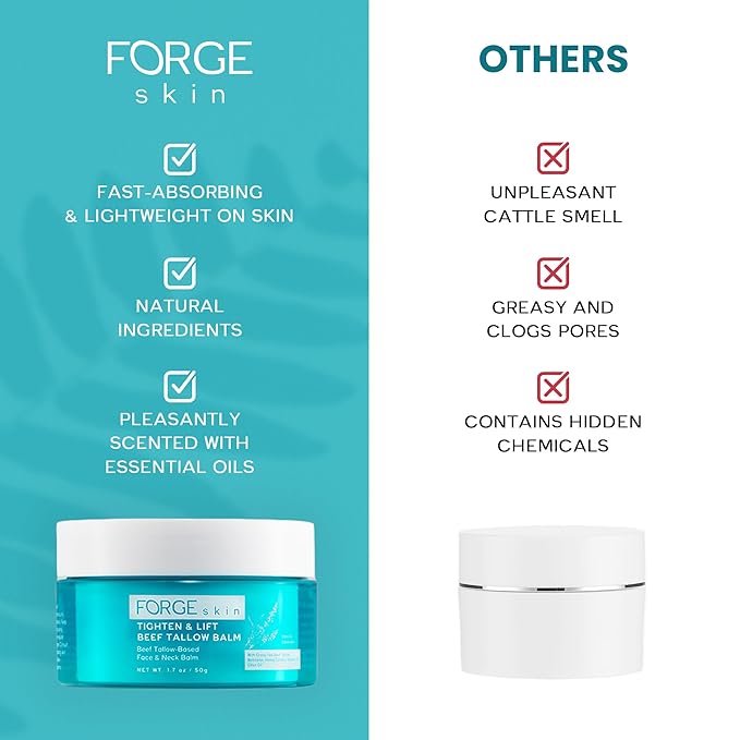 Original Tighten and Lift Cream Beef Tallow for Skin Women |Grass Fed Beef Tallow and Honey Balm for Face | Under Eye Firming Cream Tightening Lifting Sagging Skin Beef Tallow Moisturizer-GlimoraGlow