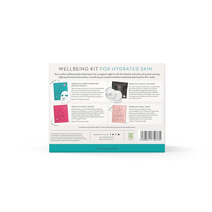 HYDRATED Gifting Bundle | SUPER HYDRATION SHEET MASK | Rosy Toes - Foot Mask Instant Pedciure | Rosy Hands - Hand Mask Instant Manicure| Magic Cleanse™ Eco-friendly Cleansing Tool-GlimoraGlow