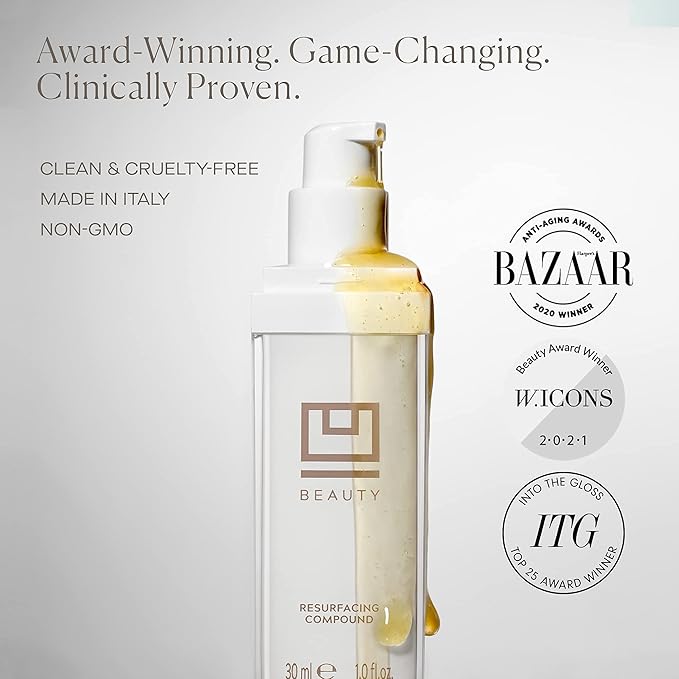 U Beauty - The U Beauty Duo - Resurfacing Compound & SUPER Hydrator Set - Vitamin C & E, Retinol, Hyaluronic Acid - Moisturizing Face Serum Duo for Smooth, Hydrated and Softer Skin, Set of 2 0.5 fl oz-GlimoraGlow