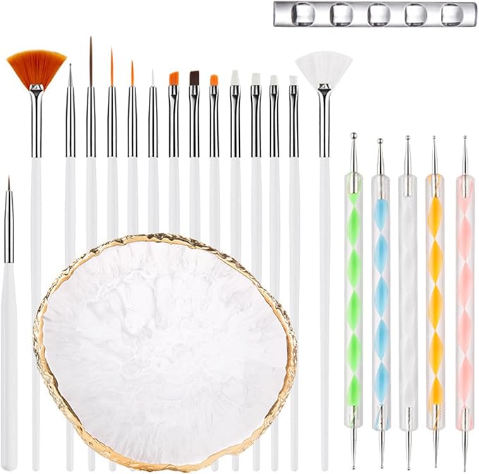 22 Pack Resin Art Palette, Makeup Mixing Palette, Gold Edge Nail Art Tool Gel Design Nail Art Makeup Mixing Tray DIY-GlimoraGlow