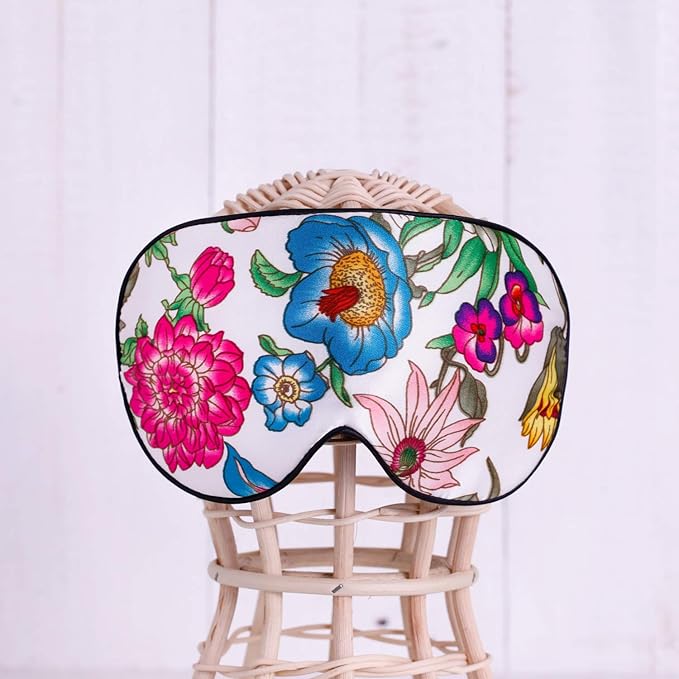 100% Pure Silk Eye Mask Sleep Eye Mask Eye Cover Eyeshade Sleeping Eye Mask Printed Colors (#10)-GlimoraGlow