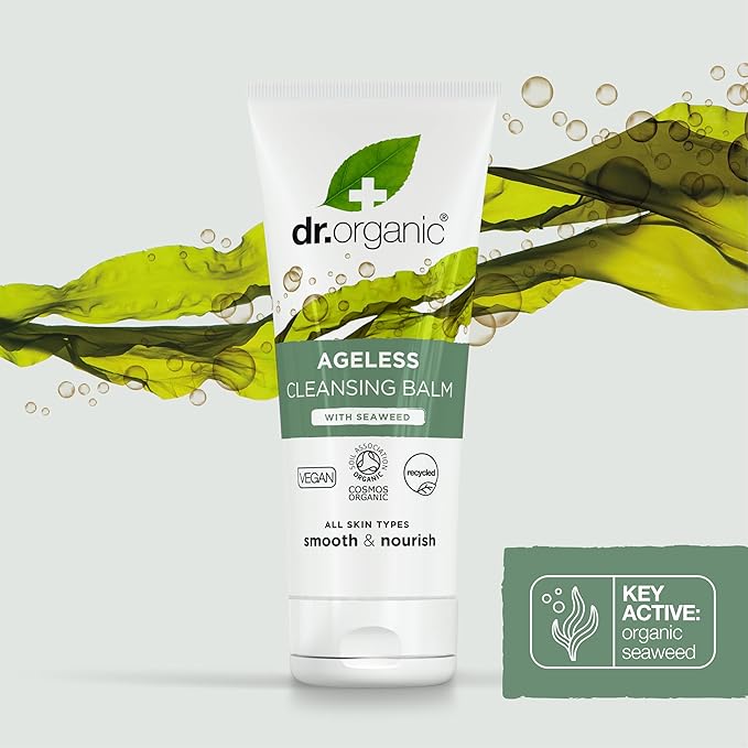 Dr. Organic Ageless Cleansing Balm with Seaweed | Moisturizing, Gentle, Removes Impurities, Certified Organic, Paraben & SLS-Free, Natural, Vegan, 100 ml / 3.4 fl oz-GlimoraGlow