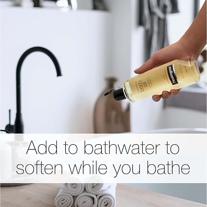 Neutrogena Body Oil Light Sesame Formula, 16 fl oz, Radiant Glow Moisturizer for Dry Skin, Bath & Shower Oil For Smooth and Hydrated Skin-GlimoraGlow